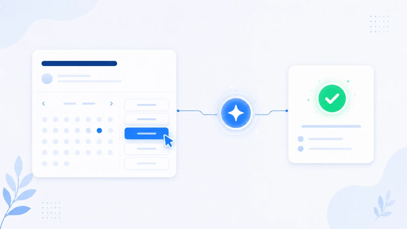 An AI assistant completing a booking on a small-business website